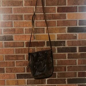 HOBO International Brown Leather Medium Crossbody Bag Multi Pockets Zip Top